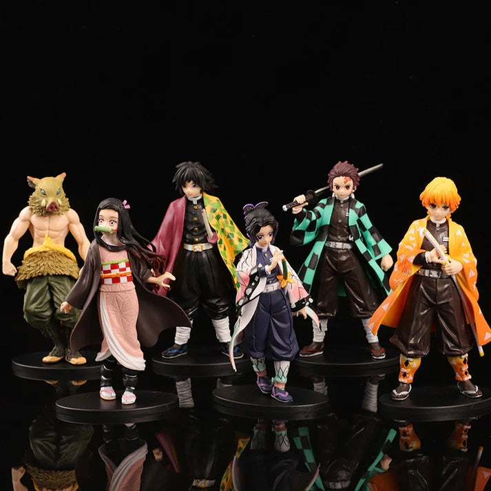 Demon Slayer 6pcs Character Action Figure Set (15cm) - Senzo.in