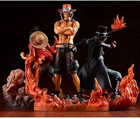 One Piece Group of 3 Action Figures – Luffy, Sabuo & Ace (14–17 CM | PVC) - Senzo.in