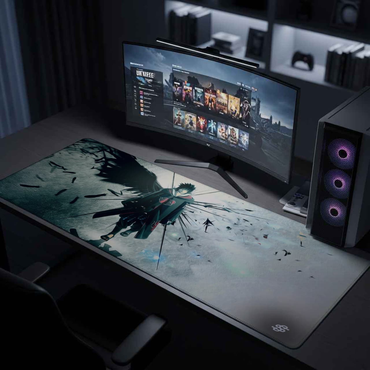 Senzo Dark Sasuke Desk Mat | Shadow Uchiha Gaming Pad - Senzo.in