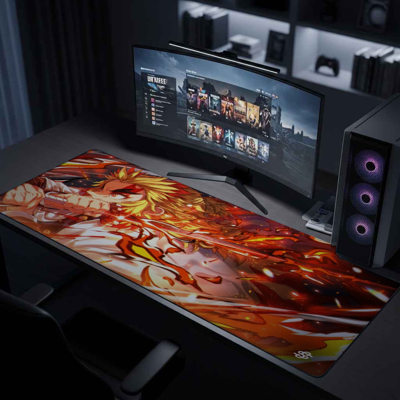 Senzo Rengoku Flame Desk Mat | Anime Gaming Pad - Senzo.in