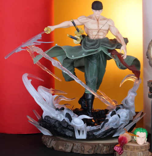 Roronoa Zoro Double Head Action Figure – White Base (28 CM) - Senzo.in