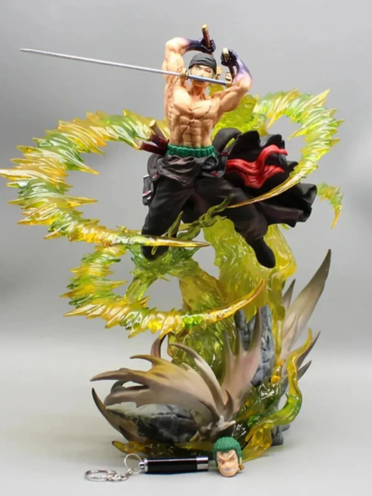 Senzo Zoro Three-Sword Style LED Action Figure – Savage Aura Unleashed Edition - Senzo.in