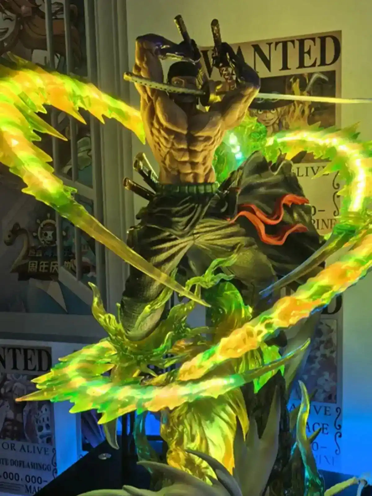 Senzo Zoro Three-Sword Style LED Action Figure – Savage Aura Unleashed Edition - Senzo.in