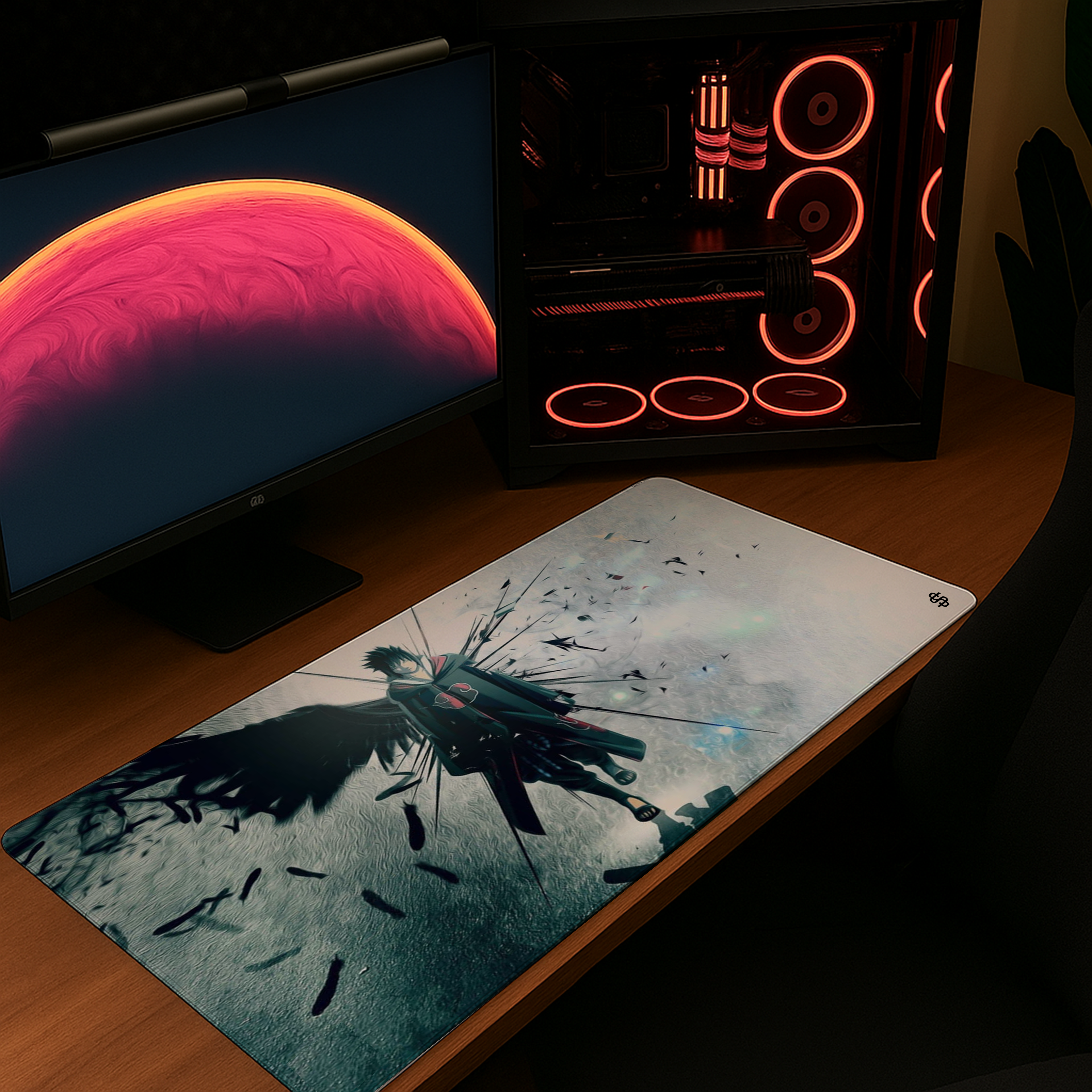Senzo Dark Sasuke Desk Mat | Shadow Uchiha Gaming Pad - Senzo.in