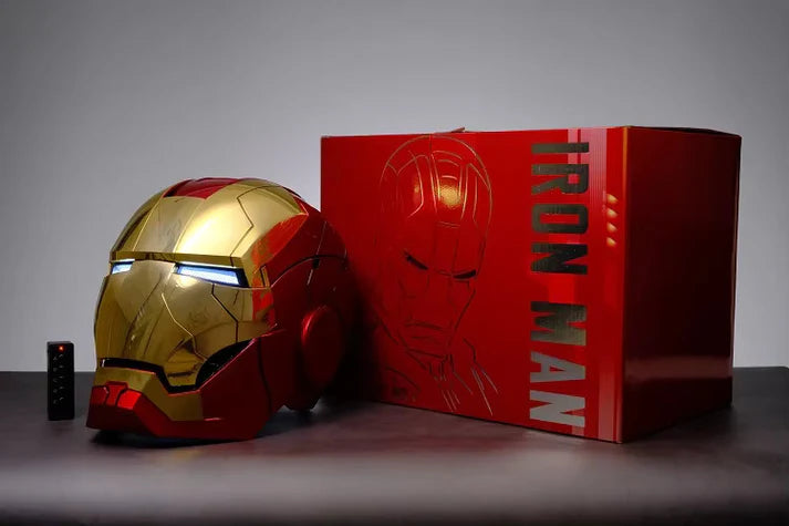 Iron Man Voice-Controlled Helmet | Touch Sensor | Sound & LED Lights | Adjustable Fit Cosplay Mask - Senzo.in