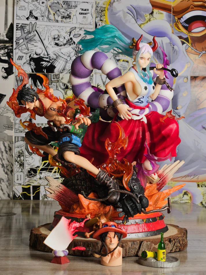 Portgas D. Ace & Yamato Fight Scene Premium Figurine (30 CM | PVC) - Senzo.in