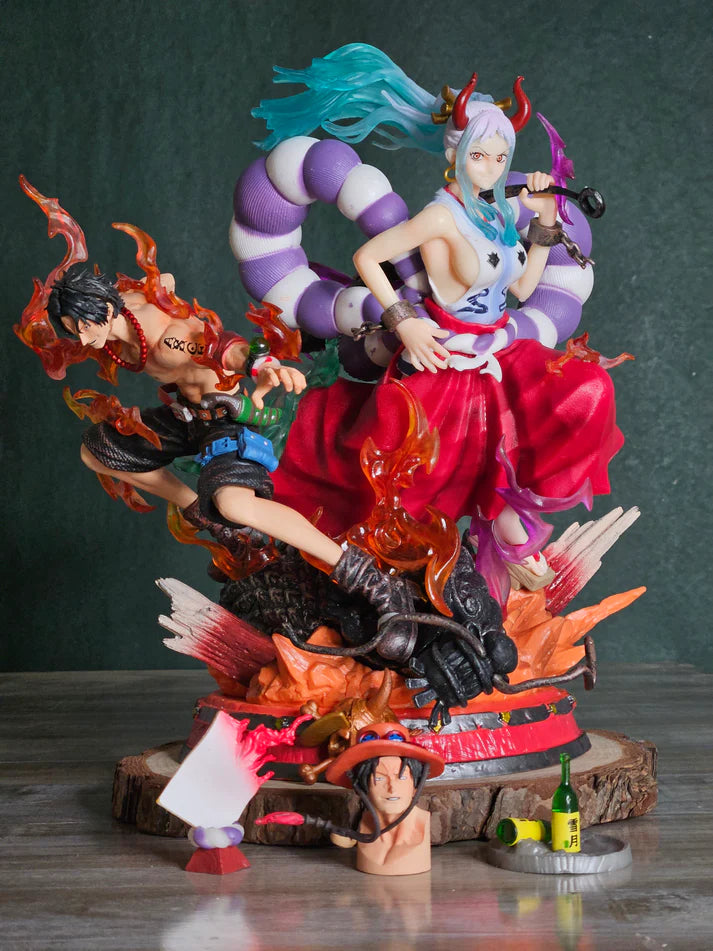 Portgas D. Ace & Yamato Fight Scene Premium Figurine (30 CM | PVC) - Senzo.in