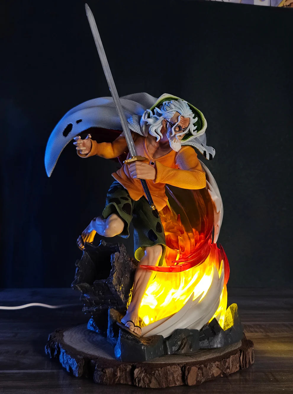 One Piece Silver Rayleigh Attacking Action Figure (40 CM | PVC | Light Feature) - Senzo.in