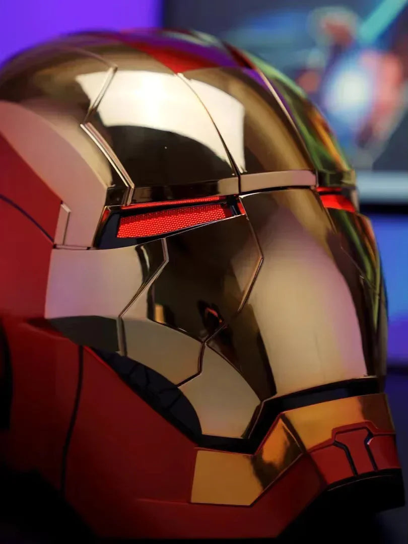 Iron Man Voice-Controlled Helmet | Touch Sensor | Sound & LED Lights | Adjustable Fit Cosplay Mask - Senzo.in