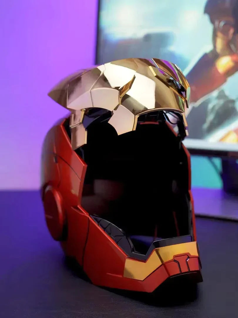 Iron Man Voice-Controlled Helmet | Touch Sensor | Sound & LED Lights | Adjustable Fit Cosplay Mask - Senzo.in
