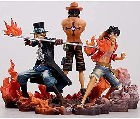 One Piece Group of 3 Action Figures – Luffy, Sabuo & Ace (14–17 CM | PVC) - Senzo.in