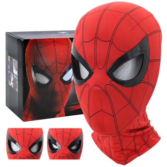 Spider-Man Red Cosplay Mask | Adjustable Eyes | Breathable Unisex Fit - Senzo.in