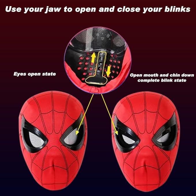 Spider-Man Red Cosplay Mask | Adjustable Eyes | Breathable Unisex Fit - Senzo.in