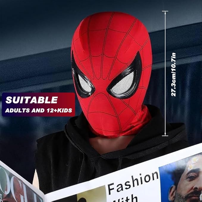 Spider-Man Red Cosplay Mask | Adjustable Eyes | Breathable Unisex Fit - Senzo.in