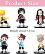 Demon Slayer 6-Character Action Figure Set (8cm) - Senzo.in