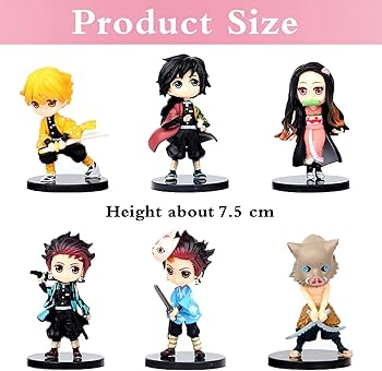 Demon Slayer 6-Character Action Figure Set (8cm) - Senzo.in