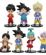Dragon Ball Z Childhood Version Action Figures Set (7 Pcs, 10 cm) | Mini PVC Collectible Set - Senzo.in