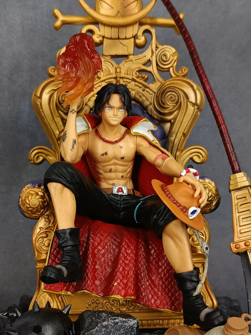 Portgas D. Ace Sitting on Throne Action Figure (35 CM | PVC) - Senzo.in