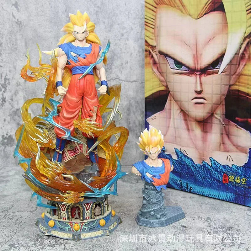 Dragon Ball Z Goku SSJ3 Action Figure (2 Heads) | 43 cm | Premium Burst Edition - Senzo.in