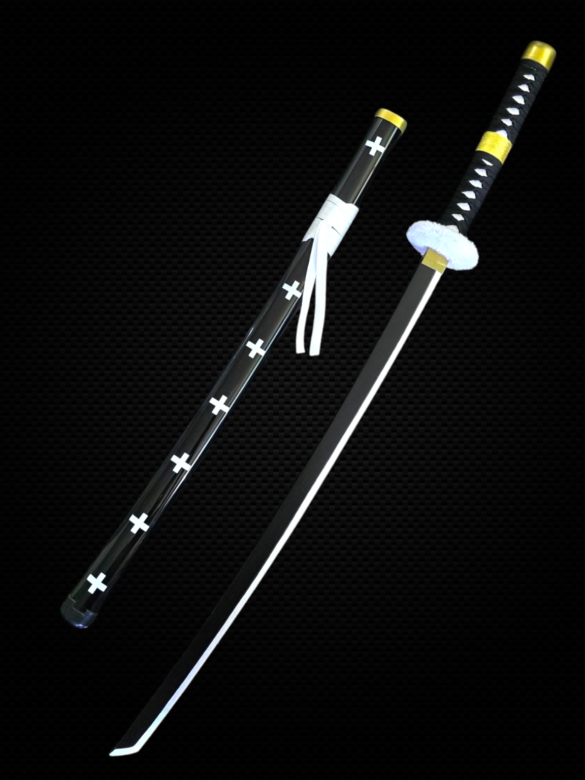 Trafalgar D. Law Kikoku Katana | Wooden Blade | 104 cm | One Piece Cosplay Sword - Senzo.in