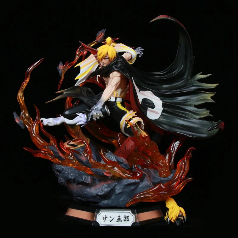 Sanji GK Wano Country Black Foot Hitomi Action Figure – Light Emitting Double Head (PVC) - Senzo.in