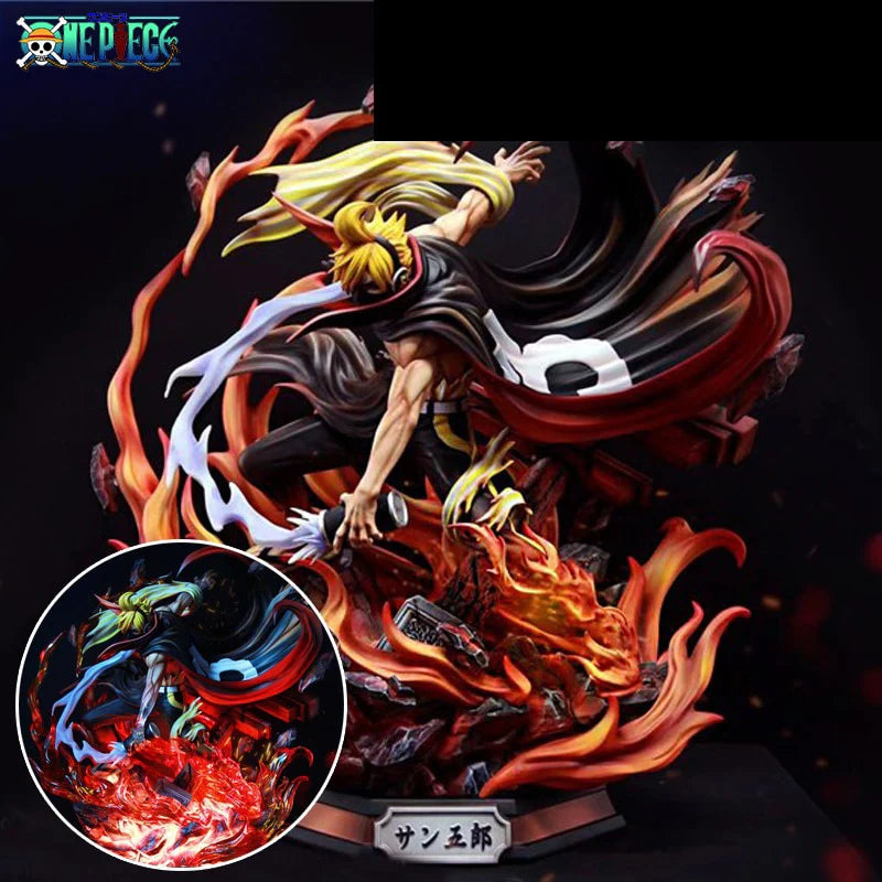 Sanji GK Wano Country Black Foot Hitomi Action Figure – Light Emitting Double Head (PVC) - Senzo.in