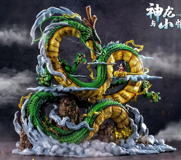 Dragon Ball Z Shenron with Kid Goku Premium Figure with Lights | 53 cm | Anime Collectible - Senzo.in