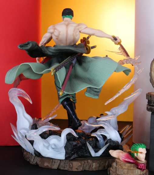 Roronoa Zoro Double Head Action Figure – White Base (28 CM) - Senzo.in