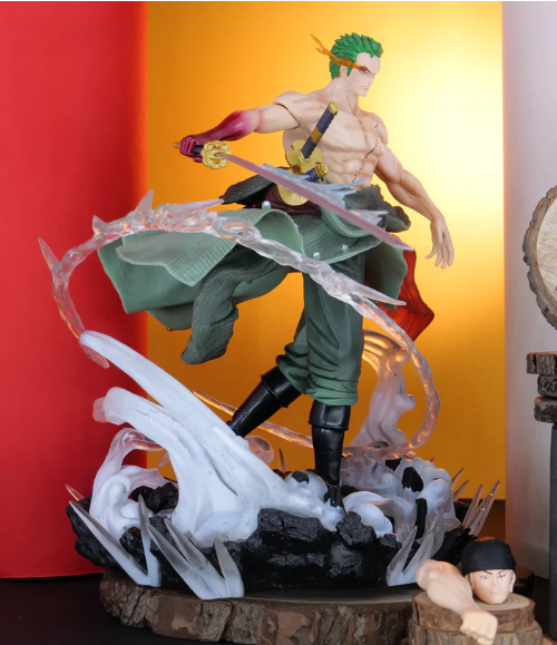 Roronoa Zoro Double Head Action Figure – White Base (28 CM) - Senzo.in