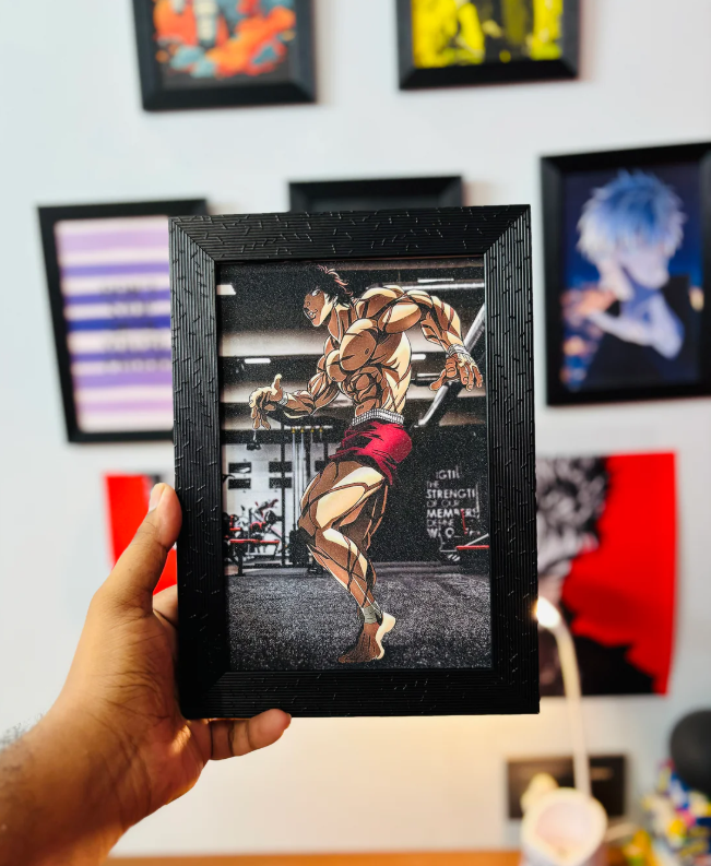 Senzo Baki Hanma Glitter Frame Poster - Senzo.in