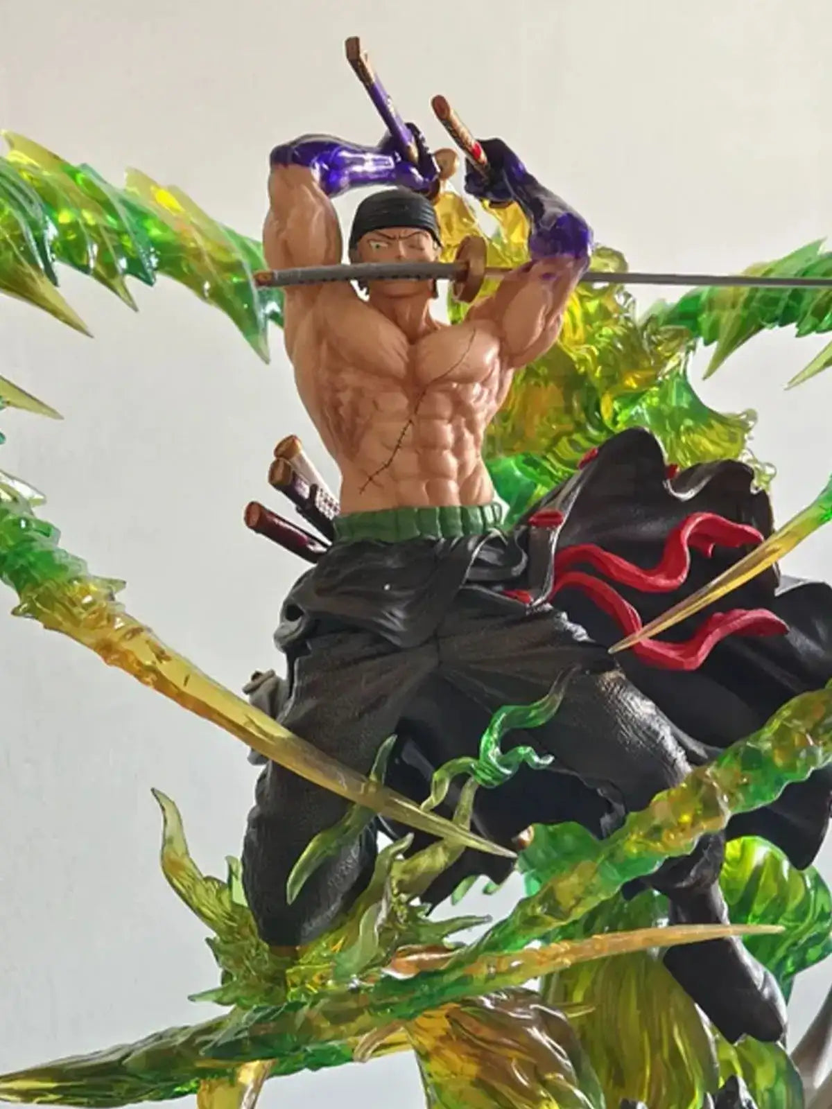 Senzo Zoro Three-Sword Style LED Action Figure – Savage Aura Unleashed Edition - Senzo.in