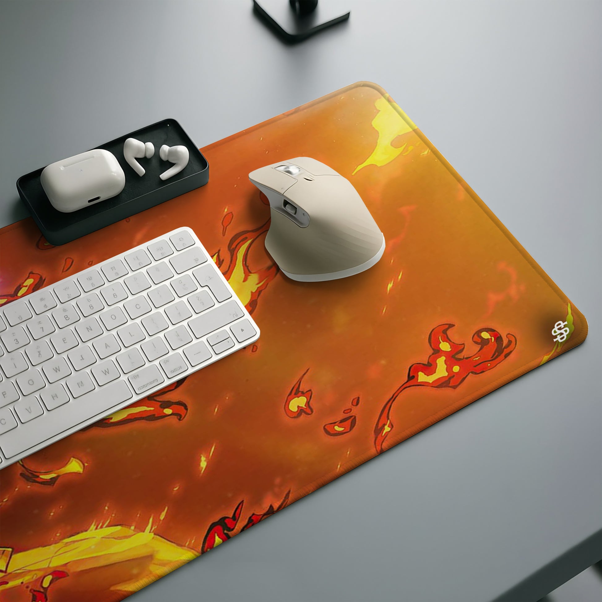 Senzo Tanjiro Fiery Blaze Desk Mat | Flame Breathing Gaming Pad - Senzo.in