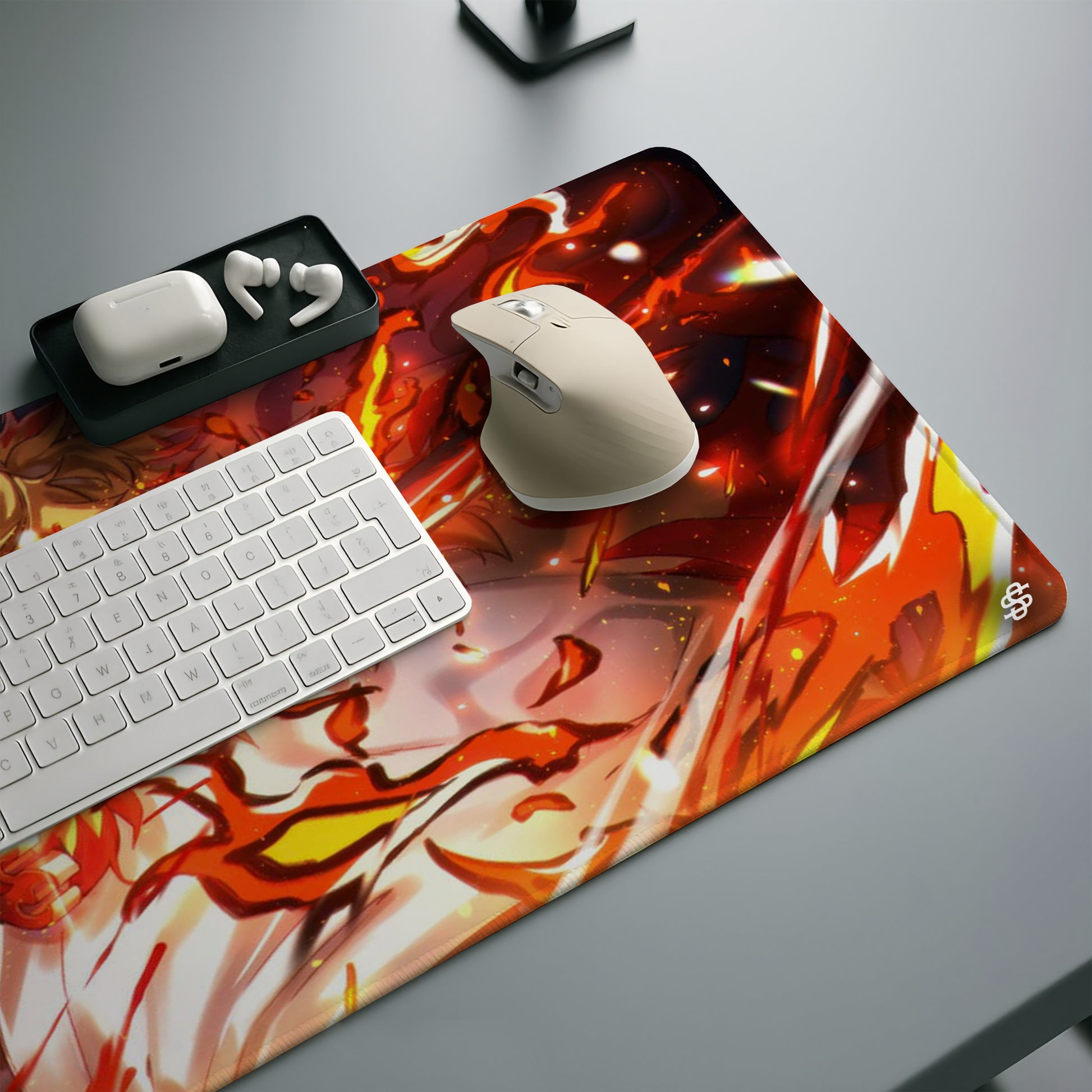 Senzo Rengoku Flame Desk Mat | Anime Gaming Pad - Senzo.in