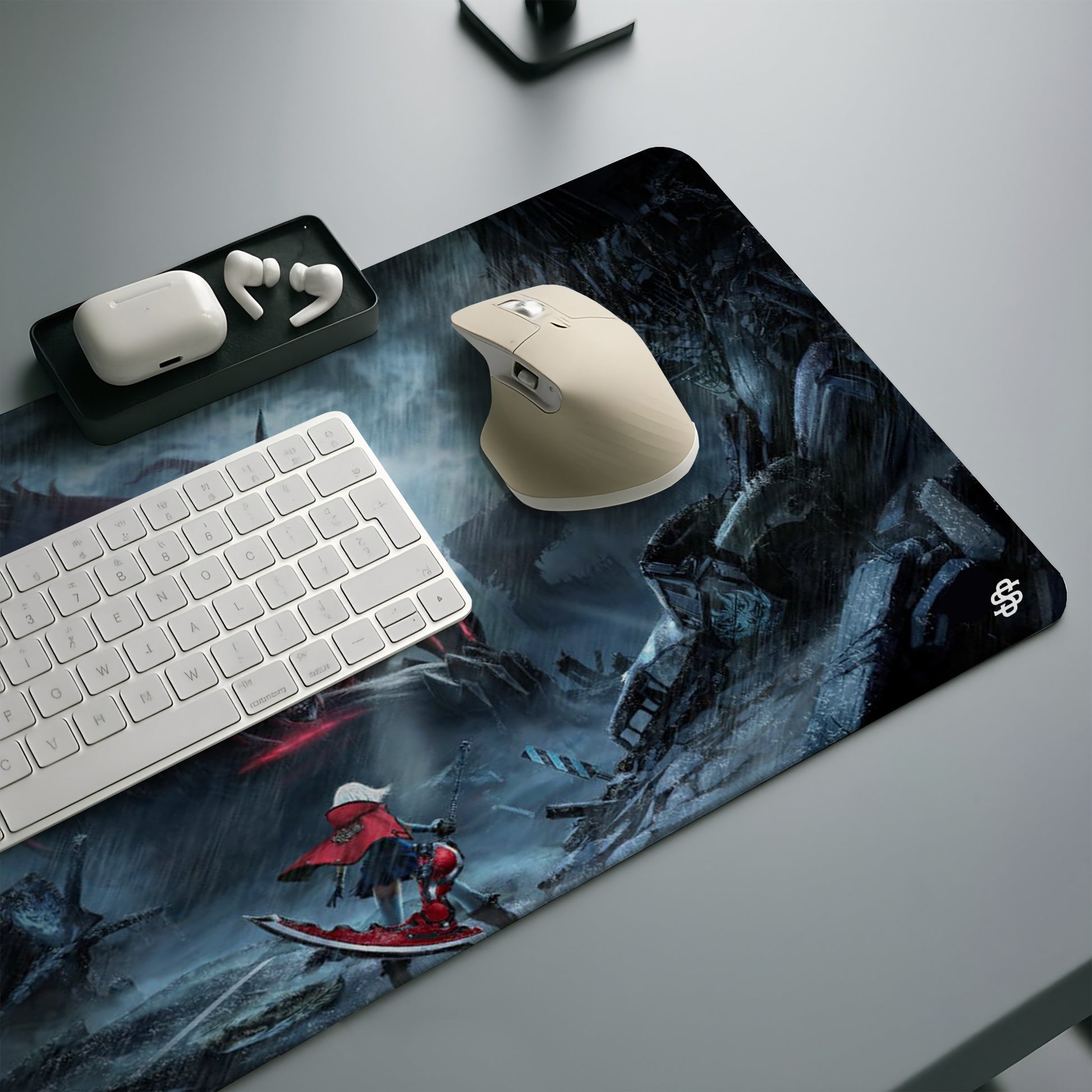 Senzo Eclipse Warrior Desk Mat | Dark Anime Gaming Pad - Senzo.in