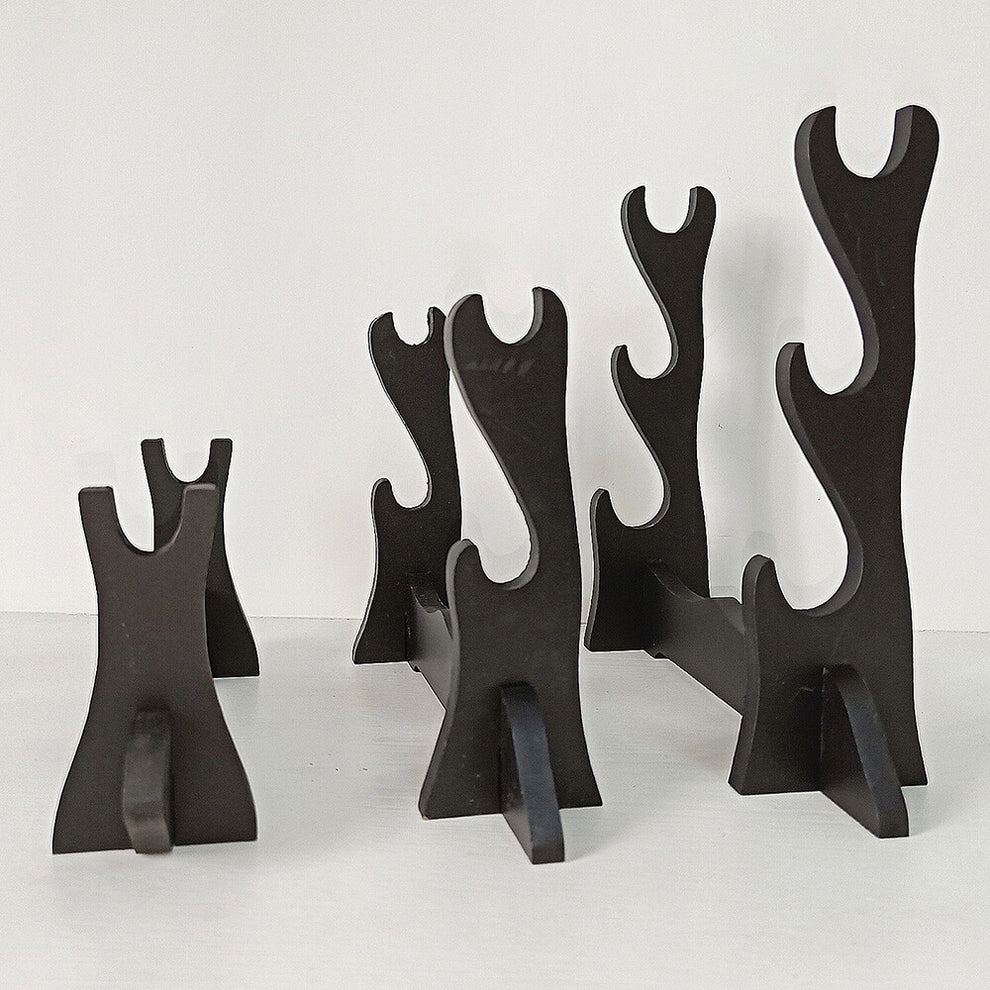 Premium Wooden Katana Stand | Black Finish | Detachable Display Holder - Senzo.in
