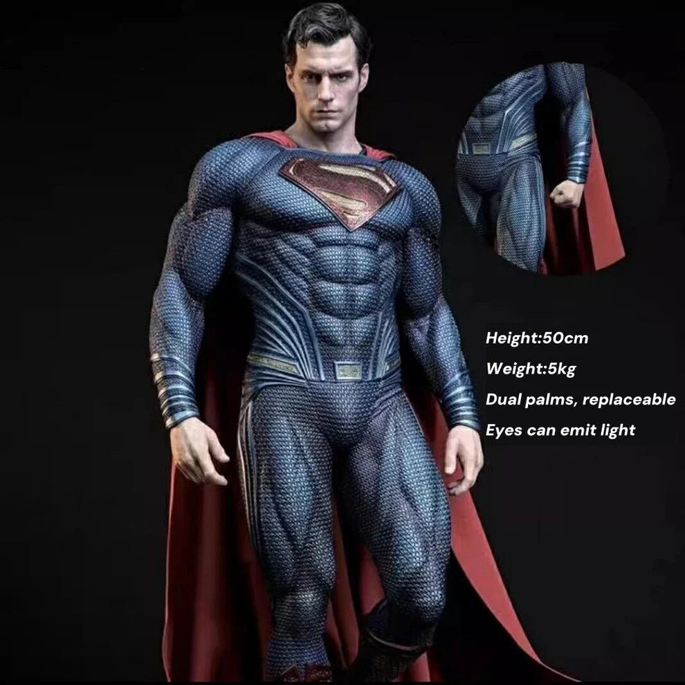Superman Premium Action Figure | 50 cm | Dual Head Sculpt | Light-Up Eyes Collectible - Senzo.in