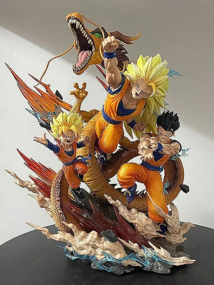 Dragon Ball Z SSJ3 Goku, Gohan & Goten Dragon Fist Action Figure (35 cm) | PVC Collectible - Senzo.in