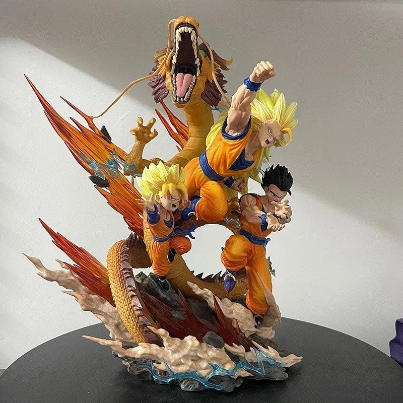 Dragon Ball Z SSJ3 Goku, Gohan & Goten Dragon Fist Action Figure (35 cm) | PVC Collectible - Senzo.in